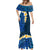 Blue Polynesia Mermaid Dress Plumeria Tropical Leaves With Galaxy Polynesian Art LT14 - Polynesian Pride