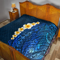 Blue Polynesia Quilt Plumeria Tropical Leaves With Galaxy Polynesian Art LT14 - Polynesian Pride