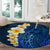 Blue Polynesia Round Carpet Plumeria Tropical Leaves With Galaxy Polynesian Art LT14 - Polynesian Pride