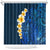 Blue Polynesia Shower Curtain Plumeria Tropical Leaves With Galaxy Polynesian Art LT14 Blue - Polynesian Pride