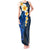 Blue Polynesia Tank Maxi Dress Plumeria Tropical Leaves With Galaxy Polynesian Art LT14 Women Blue - Polynesian Pride