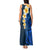 Blue Polynesia Tank Maxi Dress Plumeria Tropical Leaves With Galaxy Polynesian Art LT14 - Polynesian Pride