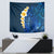 Blue Polynesia Tapestry Plumeria Tropical Leaves With Galaxy Polynesian Art LT14 - Polynesian Pride