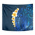 Blue Polynesia Tapestry Plumeria Tropical Leaves With Galaxy Polynesian Art LT14 - Polynesian Pride