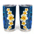 Blue Polynesia Tumbler Cup Plumeria Tropical Leaves With Galaxy Polynesian Art