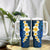 Blue Polynesia Tumbler With Handle Plumeria Tropical Leaves With Galaxy Polynesian Art