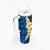 Blue Polynesia Tumbler With Handle Plumeria Tropical Leaves With Galaxy Polynesian Art