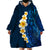 Blue Polynesia Wearable Blanket Hoodie Plumeria Tropical Leaves With Galaxy Polynesian Art LT14 - Polynesian Pride