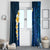 Blue Polynesia Window Curtain Plumeria Tropical Leaves With Galaxy Polynesian Art LT14 - Polynesian Pride