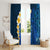 Blue Polynesia Window Curtain Plumeria Tropical Leaves With Galaxy Polynesian Art LT14 - Polynesian Pride