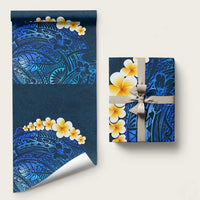 Blue Polynesia Wrapping Paper Plumeria Tropical Leaves With Galaxy Polynesian Art LT14 58" × 23" Blue - Polynesian Pride