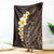 Brown Polynesia Blanket Plumeria Tropical Leaves With Galaxy Polynesian Art LT14 Brown - Polynesian Pride