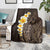 Brown Polynesia Blanket Plumeria Tropical Leaves With Galaxy Polynesian Art LT14 - Polynesian Pride