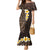 Brown Polynesia Family Matching Mermaid Dress and Hawaiian Shirt Plumeria Tropical Leaves With Galaxy Polynesian Art LT14 Mom's Dress Brown - Polynesian Pride