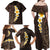 Brown Polynesia Family Matching Off Shoulder Maxi Dress and Hawaiian Shirt Plumeria Tropical Leaves With Galaxy Polynesian Art LT14 - Polynesian Pride