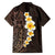 Brown Polynesia Family Matching Off Shoulder Maxi Dress and Hawaiian Shirt Plumeria Tropical Leaves With Galaxy Polynesian Art LT14 - Polynesian Pride