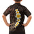 Brown Polynesia Family Matching Off Shoulder Short Dress and Hawaiian Shirt Plumeria Tropical Leaves With Galaxy Polynesian Art LT14 - Polynesian Pride