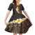 Brown Polynesia Family Matching Puletasi Dress and Hawaiian Shirt Plumeria Tropical Leaves With Galaxy Polynesian Art LT14 Daughter's Dress Brown - Polynesian Pride