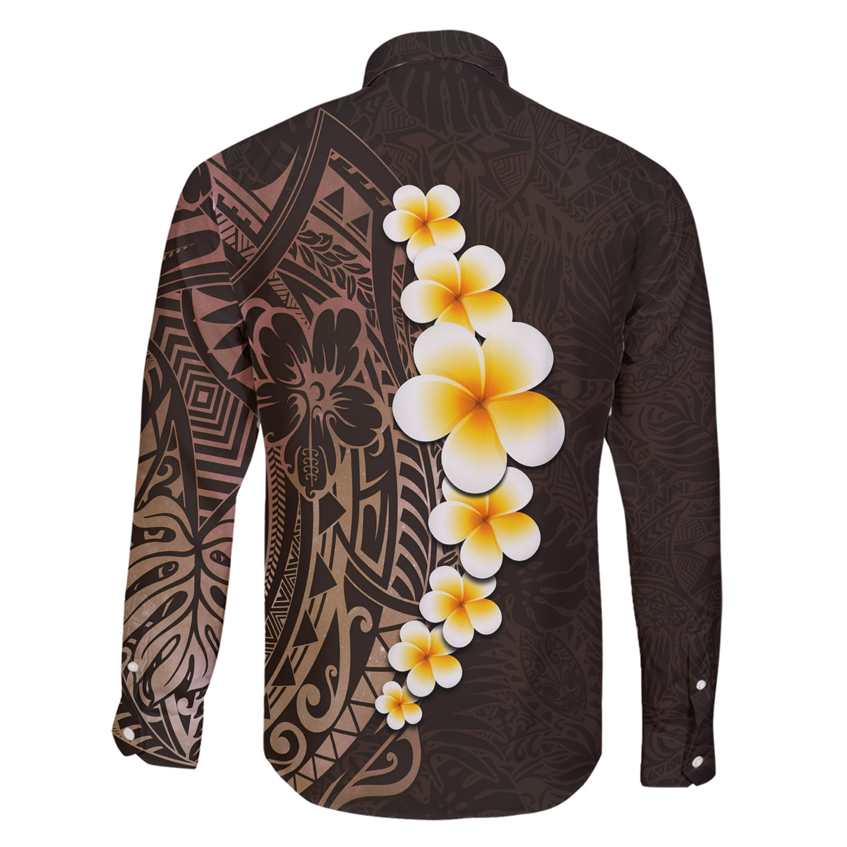 Brown Polynesia Family Matching Short Sleeve Bodycon Dress and Hawaiian Shirt Plumeria Tropical Leaves With Galaxy Polynesian Art LT14 - Polynesian Pride