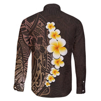 Brown Polynesia Family Matching Summer Maxi Dress and Hawaiian Shirt Plumeria Tropical Leaves With Galaxy Polynesian Art LT14 - Polynesian Pride