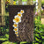 Brown Polynesia Garden Flag Plumeria Tropical Leaves With Galaxy Polynesian Art LT14 Garden Flag Brown - Polynesian Pride