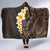 Brown Polynesia Hooded Blanket Plumeria Tropical Leaves With Galaxy Polynesian Art LT14 - Polynesian Pride