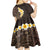 Brown Polynesia Kid Short Sleeve Dress Plumeria Tropical Leaves With Galaxy Polynesian Art LT14 - Polynesian Pride