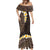 Brown Polynesia Mermaid Dress Plumeria Tropical Leaves With Galaxy Polynesian Art LT14 - Polynesian Pride