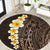 Brown Polynesia Round Carpet Plumeria Tropical Leaves With Galaxy Polynesian Art LT14 Brown - Polynesian Pride