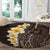 Brown Polynesia Round Carpet Plumeria Tropical Leaves With Galaxy Polynesian Art LT14 - Polynesian Pride