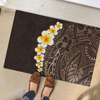 Brown Polynesia Rubber Doormat Plumeria Tropical Leaves With Galaxy Polynesian Art LT14 - Polynesian Pride