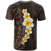 Brown Polynesia T Shirt Plumeria Tropical Leaves With Galaxy Polynesian Art LT14 - Polynesian Pride