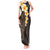 Brown Polynesia Tank Maxi Dress Plumeria Tropical Leaves With Galaxy Polynesian Art LT14 Women Brown - Polynesian Pride