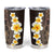 Brown Polynesia Tumbler Cup Plumeria Tropical Leaves With Galaxy Polynesian Art