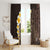 Brown Polynesia Window Curtain Plumeria Tropical Leaves With Galaxy Polynesian Art LT14 - Polynesian Pride