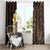 Brown Polynesia Window Curtain Plumeria Tropical Leaves With Galaxy Polynesian Art LT14 - Polynesian Pride