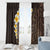 Brown Polynesia Window Curtain Plumeria Tropical Leaves With Galaxy Polynesian Art LT14 - Polynesian Pride