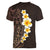 Brown Polynesia Women V Neck T Shirt Plumeria Tropical Leaves With Galaxy Polynesian Art LT14 - Polynesian Pride