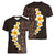 Brown Polynesia Women V Neck T Shirt Plumeria Tropical Leaves With Galaxy Polynesian Art LT14 - Polynesian Pride