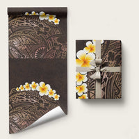 Brown Polynesia Wrapping Paper Plumeria Tropical Leaves With Galaxy Polynesian Art LT14 58" × 23" Brown - Polynesian Pride