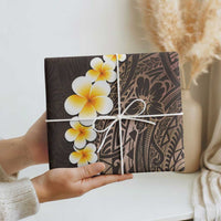 Brown Polynesia Wrapping Paper Plumeria Tropical Leaves With Galaxy Polynesian Art LT14 - Polynesian Pride