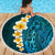 Turquosie Polynesia Beach Blanket Plumeria Tropical Leaves With Galaxy Polynesian Art LT14 - Polynesian Pride