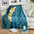 Turquosie Polynesia Blanket Plumeria Tropical Leaves With Galaxy Polynesian Art LT14 - Polynesian Pride