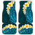 Turquosie Polynesia Car Mats Plumeria Tropical Leaves With Galaxy Polynesian Art LT14 Turquoise - Polynesian Pride