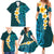 Turquosie Polynesia Family Matching Summer Maxi Dress and Hawaiian Shirt Plumeria Tropical Leaves With Galaxy Polynesian Art LT14 - Polynesian Pride