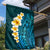 Turquosie Polynesia Garden Flag Plumeria Tropical Leaves With Galaxy Polynesian Art LT14 - Polynesian Pride