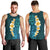 Turquosie Polynesia Men Tank Top Plumeria Tropical Leaves With Galaxy Polynesian Art LT14 - Polynesian Pride