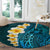 Turquosie Polynesia Round Carpet Plumeria Tropical Leaves With Galaxy Polynesian Art LT14 - Polynesian Pride