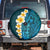 Turquosie Polynesia Spare Tire Cover Plumeria Tropical Leaves With Galaxy Polynesian Art LT14 - Polynesian Pride