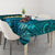 Turquosie Polynesia Tablecloth Plumeria Tropical Leaves With Galaxy Polynesian Art LT14 - Polynesian Pride